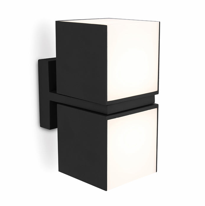 Lutec 5193801012 CUBA 19W IP54 LED Outdoor Wall Light c/w Adjustable Heads 3000K - Matt Black