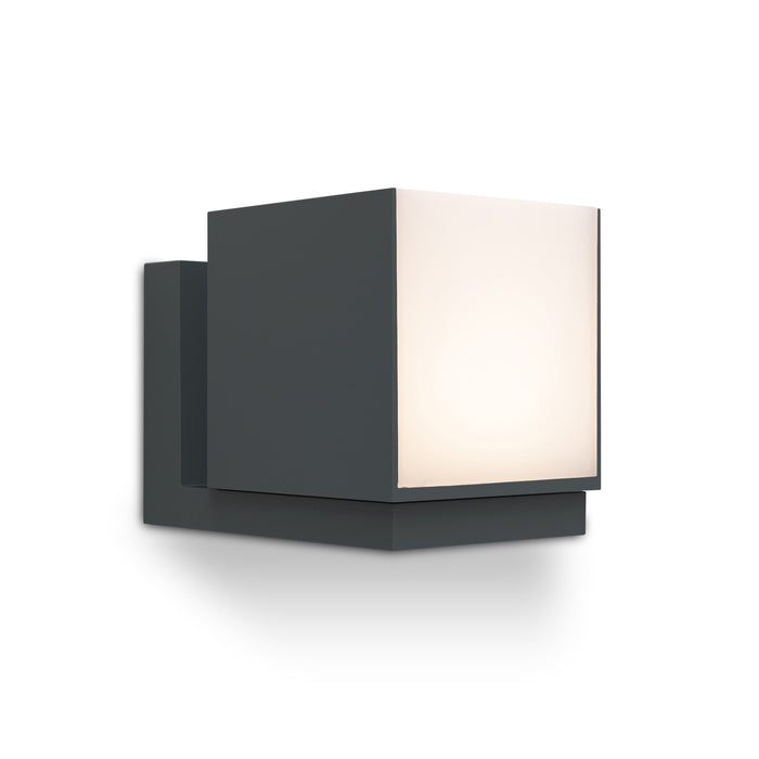 Lutec 5193803118 CUBA 9.5W IP54 LED Outdoor Wall Light c/w Adjustable Head 3000K - Dark Grey