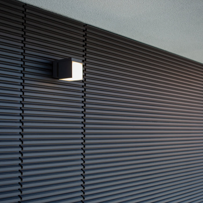 Lutec 5193803118 CUBA 9.5W IP54 LED Outdoor Wall Light c/w Adjustable Head 3000K - Dark Grey