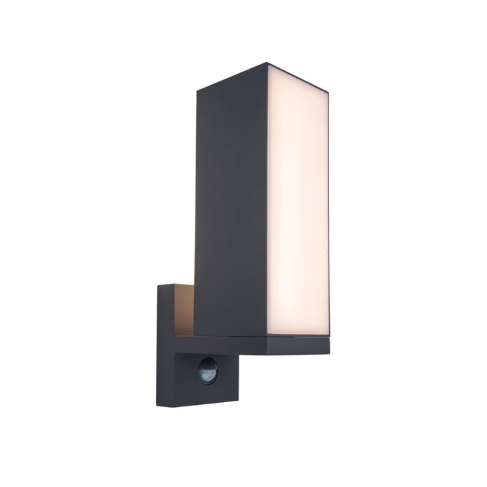 Lutec 5193811118 CUBA 14W IP54 LED Outdoor Wall Light PIR c/w Adjustable Head 3000K - Dark Grey