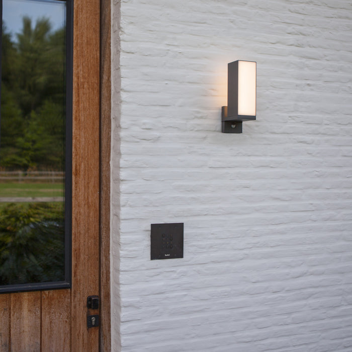Lutec 5193811118 CUBA 14W IP54 LED Outdoor Wall Light PIR c/w Adjustable Head 3000K - Dark Grey