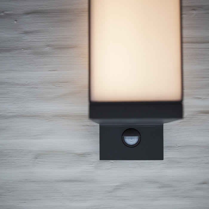 Lutec 5193811118 CUBA 14W IP54 LED Outdoor Wall Light PIR c/w Adjustable Head 3000K - Dark Grey