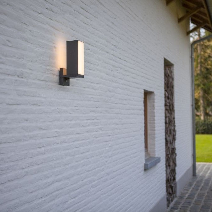 Lutec 5193811118 CUBA 14W IP54 LED Outdoor Wall Light PIR c/w Adjustable Head 3000K - Dark Grey