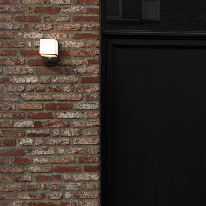 Lutec 5197011125 DOBLO 14W IP54 LED Outdoor Wall Light with PIR 4000K - Dark Grey
