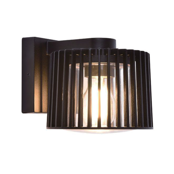 Lutec 5197501012 SHYNE IP54 E27 Outdoor Wall Light - Matt Black (Lamp Not Included)