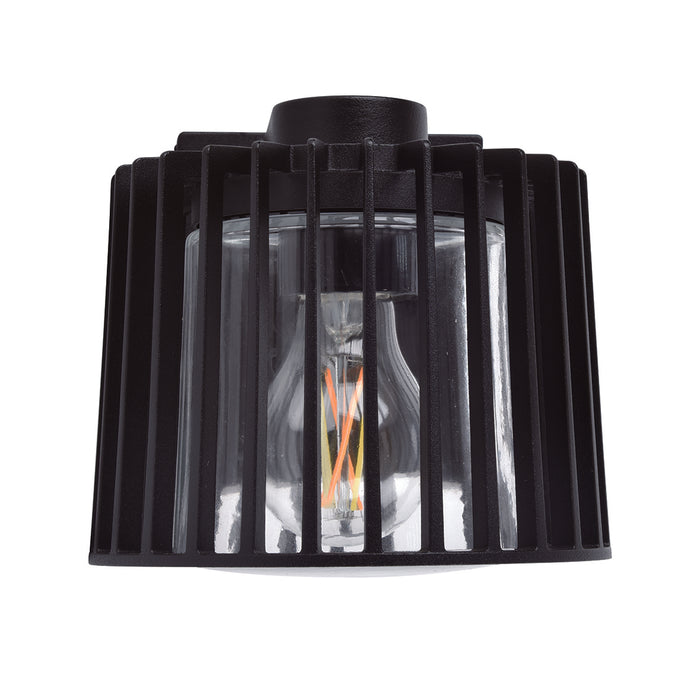 Lutec 5197501012 SHYNE IP54 E27 Outdoor Wall Light - Matt Black (Lamp Not Included)