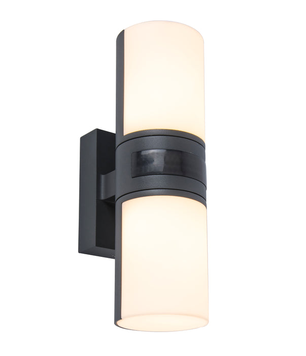 Lutec 5198102118 CYRA 16.5W IP54 LED Outdoor Wall Light PIR c/w Adjustable Heads 3000K - Dark Grey