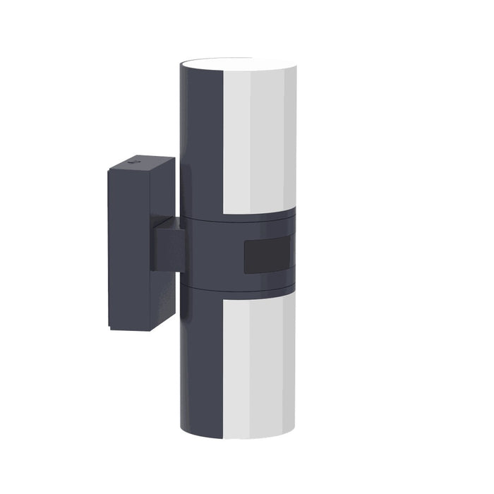 Lutec 5198102118 CYRA 16.5W IP54 LED Outdoor Wall Light PIR c/w Adjustable Heads 3000K - Dark Grey