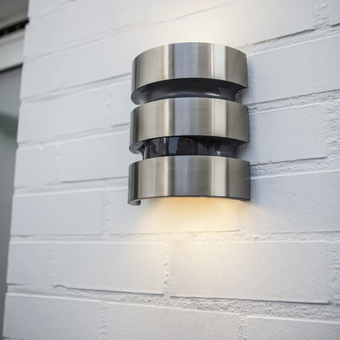 Lutec 5198401001 MAYA 18.5W IP44 LED Outdoor Up/Down Wall Light with PIR 3000K - Stainless Steel