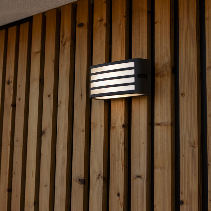Lutec 5203501118 ZEBRA IP44 E27 Outdoor Wall Light - Dark Grey (Lamp Not Included)