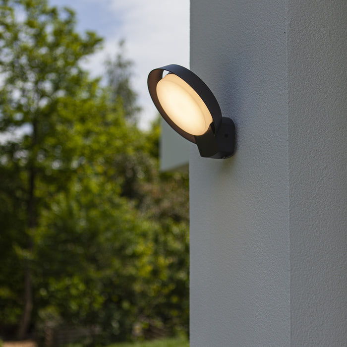 Lutec 5205701118 POLO 15W IP54 LED Outdoor Wall Light 3000K - Dark Grey