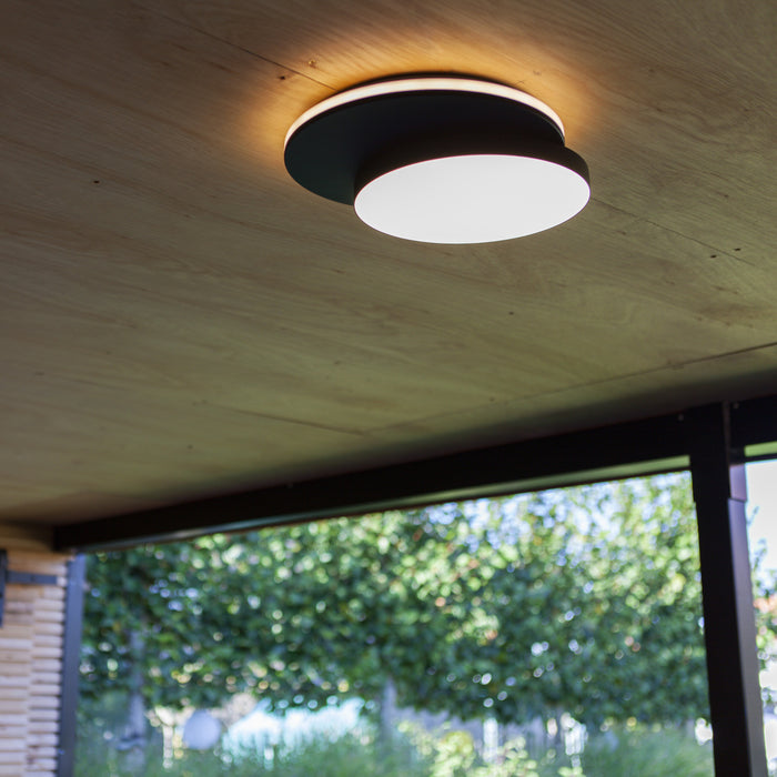 Lutec 5205801012 GOLETA 24.3W IP54 LED Wall or Ceiling Light 3000K/4000K - Dark Grey