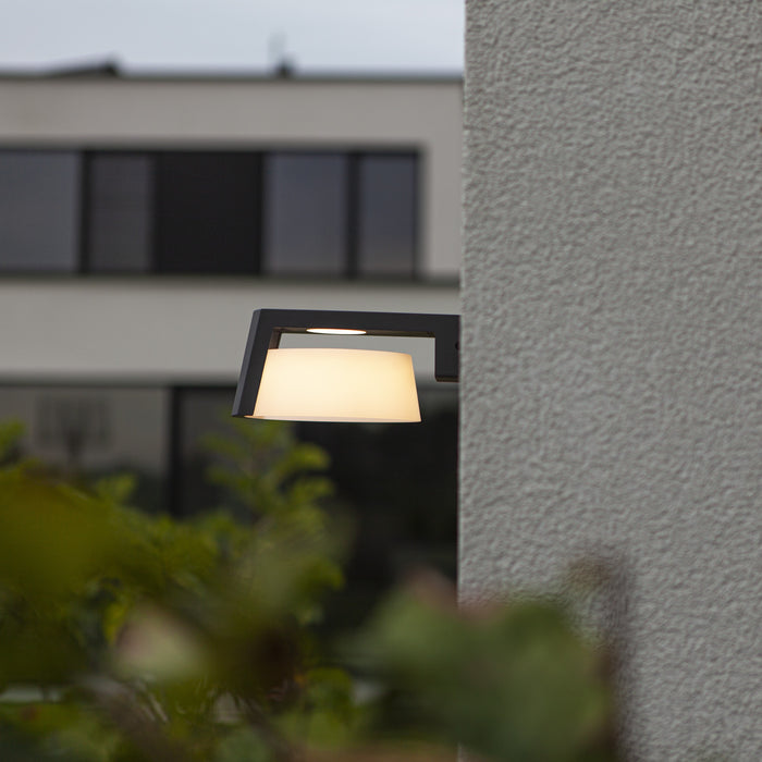 Lutec 5206001118 MOON 11.1W IP44 LED Outdoor Wall Light 3000K/4000K - Dark Grey