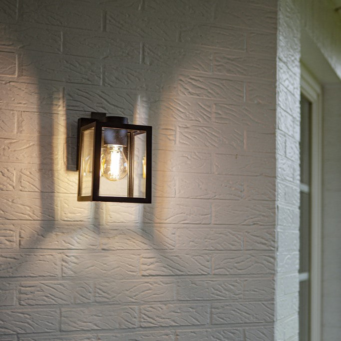 Lutec 5206501012 SHIVA IP44 E27 Outdoor Wall Light - Matt Black (Lamp Not Included)