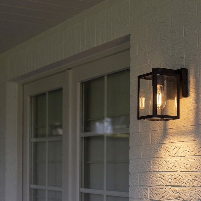 Lutec 5206501012 SHIVA IP44 E27 Outdoor Wall Light - Matt Black (Lamp Not Included)
