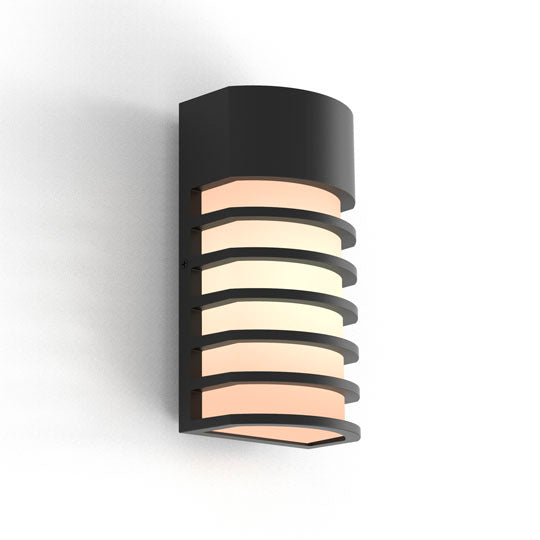 Lutec 5207601012 FULTON IP54 E27 Outdoor Wall Light - Matt Black (Lamp Not Included)