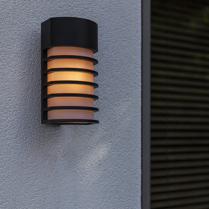 Lutec 5207601012 FULTON IP54 E27 Outdoor Wall Light - Matt Black (Lamp Not Included)
