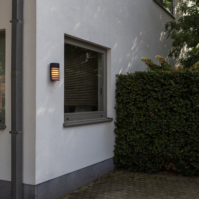 Lutec 5207601012 FULTON IP54 E27 Outdoor Wall Light - Matt Black (Lamp Not Included)