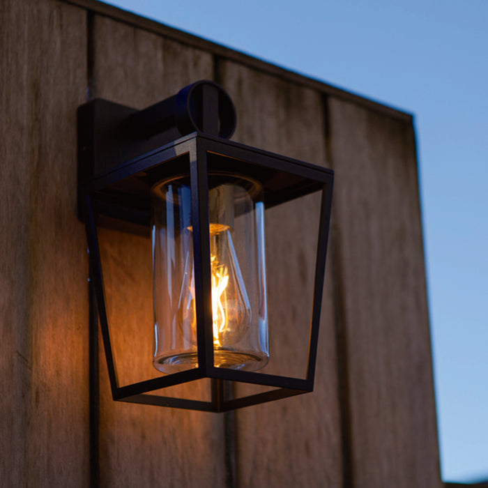Lutec 5207901012 WEST IP44 E27 Outdoor Wall Light - Matt Black (Lamp Not Included)