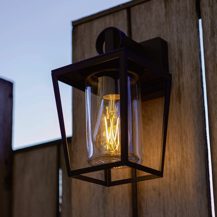 Lutec 5207901012 WEST IP44 E27 Outdoor Wall Light - Matt Black (Lamp Not Included)