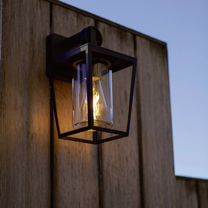 Lutec 5207901012 WEST IP44 E27 Outdoor Wall Light - Matt Black (Lamp Not Included)