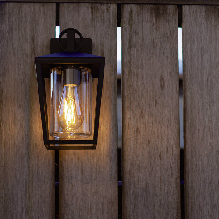 Lutec 5207901012 WEST IP44 E27 Outdoor Wall Light - Matt Black (Lamp Not Included)