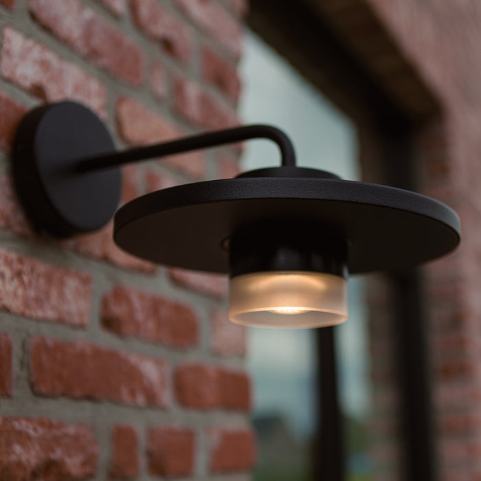 Lutec 5213402012 PLATO 7W IP54 LED Outdoor Wall Light 3000K - Matt Black