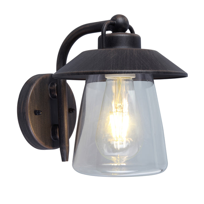 Lutec 5264201213 CATE IP44 E27 Outdoor Wall Light - Black Rust (Lamp Not Included)