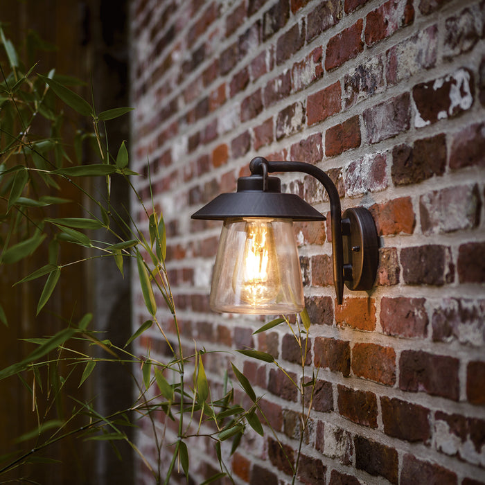 Lutec 5264201213 CATE IP44 E27 Outdoor Wall Light - Black Rust (Lamp Not Included)