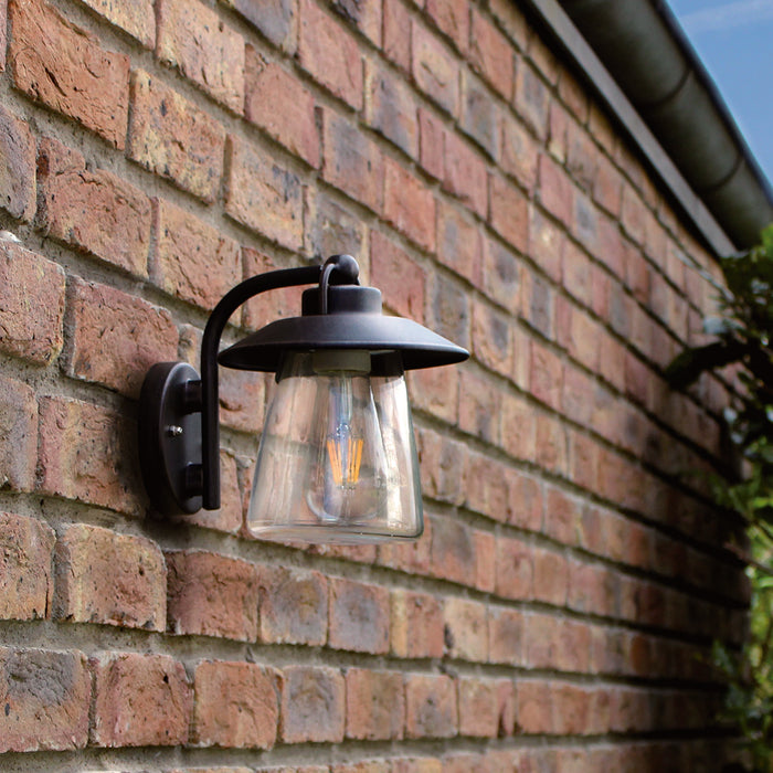 Lutec 5264201213 CATE IP44 E27 Outdoor Wall Light - Black Rust (Lamp Not Included)