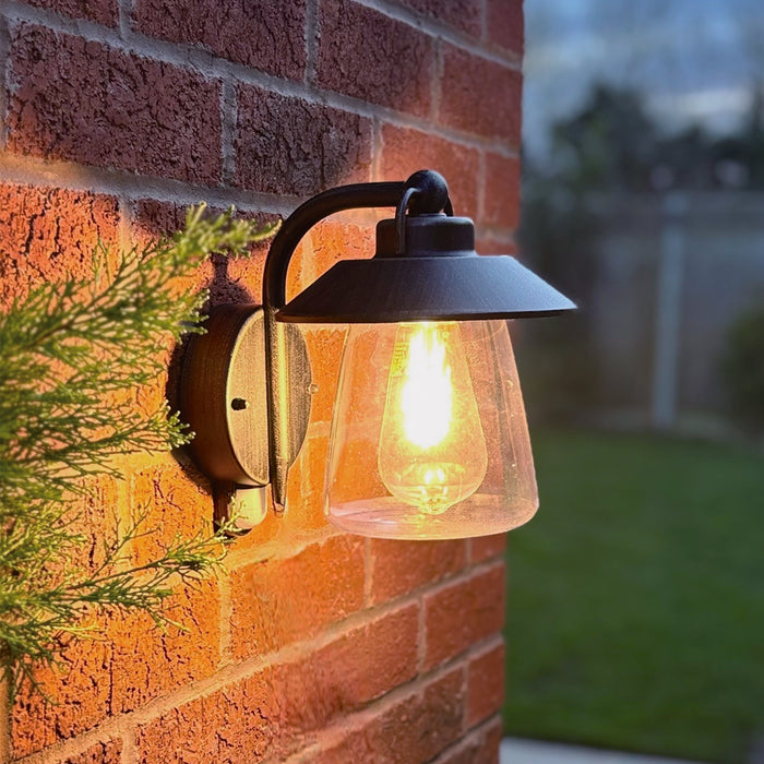 Lutec 5264207213 CATE IP44 E27 Outdoor Wall Light with PIR - Black Rust (Lamp Not Included)