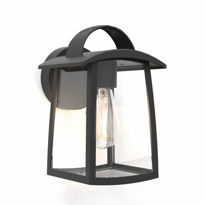Lutec 5273603012 KELSEY IP44 E27 Outdoor Wall Light with Clear Glass - Matt Black (Lamp Not Included)