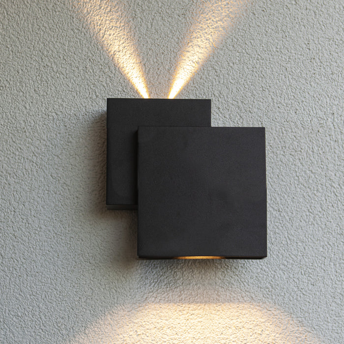 Lutec 5287901012 RIALTO 21W IP44 LED Outdoor Up/Down Wall Light 3000K - Matt Black