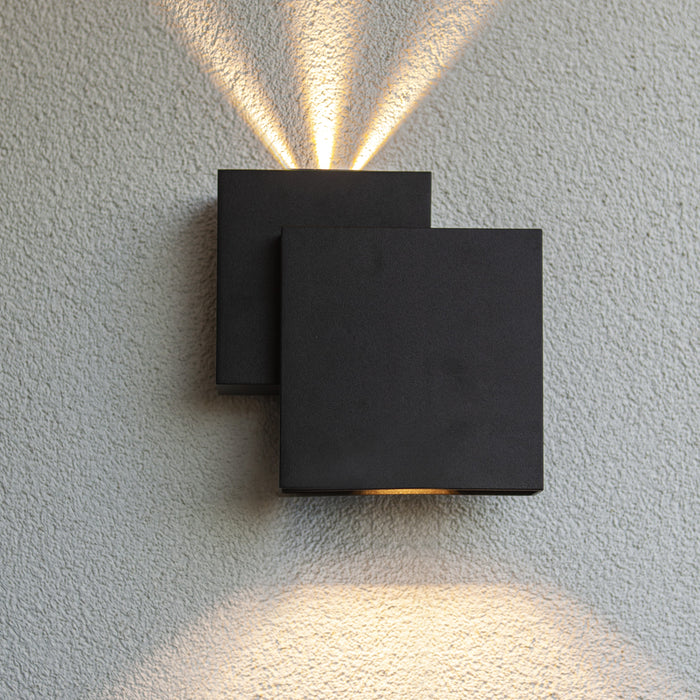 Lutec 5287901012 RIALTO 21W IP44 LED Outdoor Up/Down Wall Light 3000K - Matt Black
