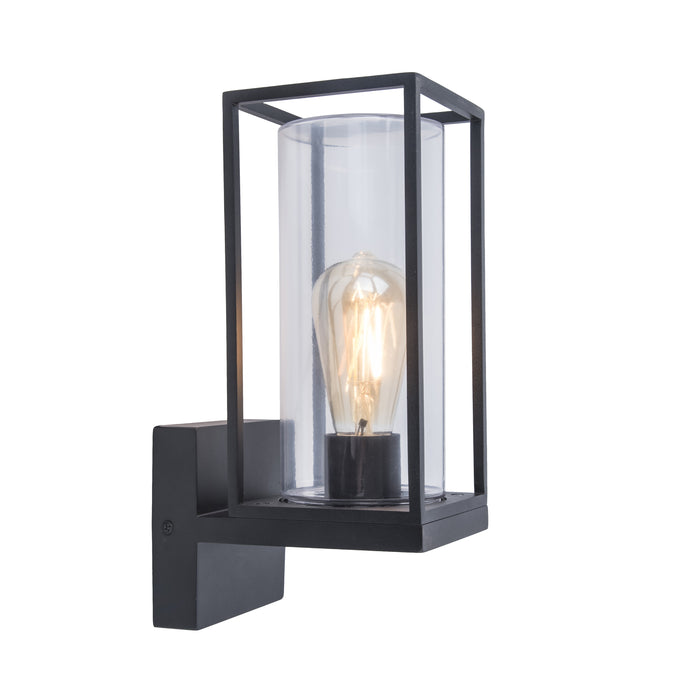 Lutec 5288801012 FLAIR IP44 E27 Outdoor Wall Light - Matt Black (Lamp Not Included)