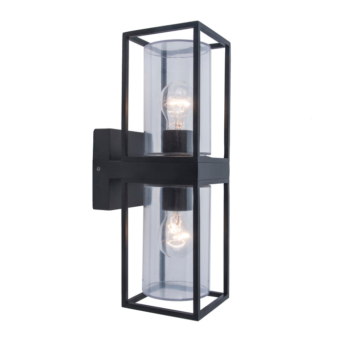 Lutec 5288804012 FLAIR IP44 E27 Outdoor Up/Down Wall Light - Matt Black (Lamp Not Included)