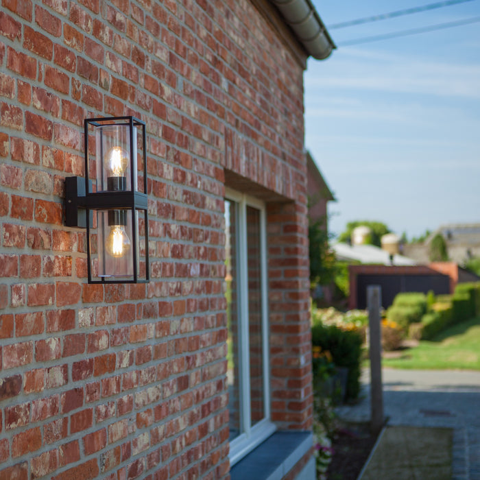 Lutec 5288804012 FLAIR IP44 E27 Outdoor Up/Down Wall Light - Matt Black (Lamp Not Included)