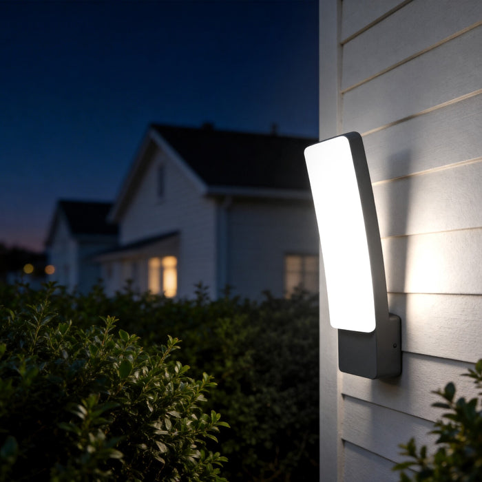 Lutec 5288902118 KIRA 17.3W IP54 LED Outdoor Wall Light 4000K - Dark Grey