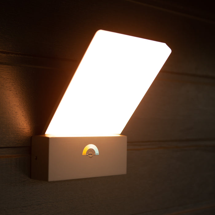 Lutec 5289001118 PANO 17.5W IP54 LED Outdoor Wall Light 3000K/5000K - Dark Grey