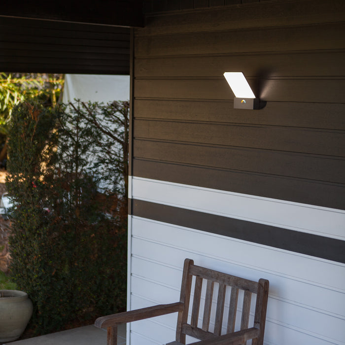 Lutec 5289001118 PANO 17.5W IP54 LED Outdoor Wall Light 3000K/5000K - Dark Grey