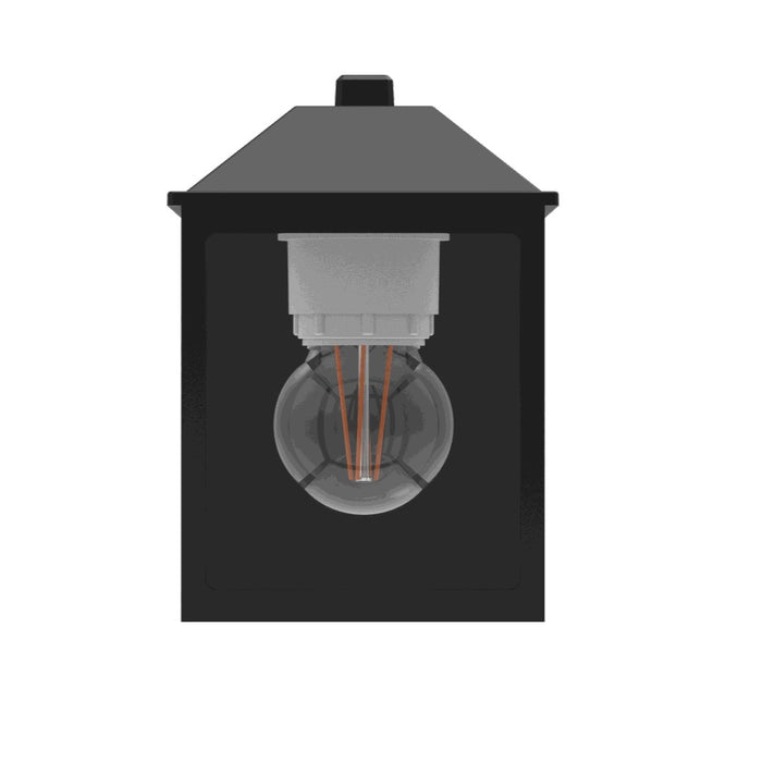 Lutec 5290603012 SPIRE IP44 E27 Outdoor Wall Light - Matt Black (Lamp Not Included)