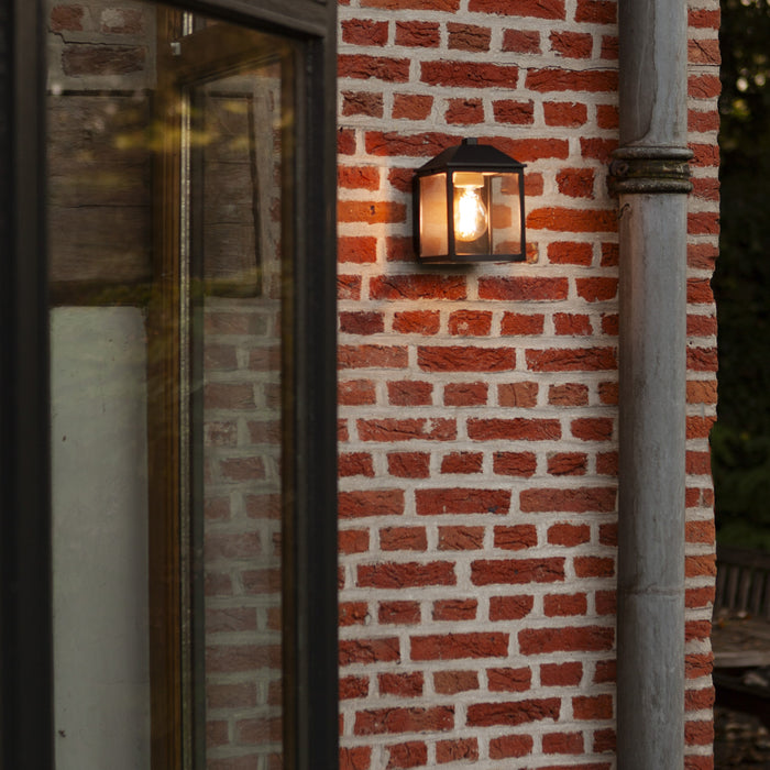 Lutec 5290603012 SPIRE IP44 E27 Outdoor Wall Light - Matt Black (Lamp Not Included)
