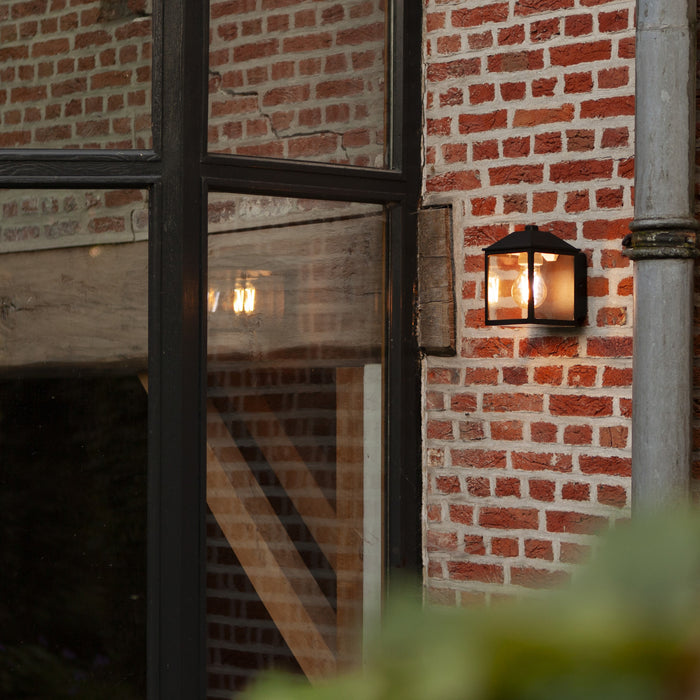 Lutec 5290603012 SPIRE IP44 E27 Outdoor Wall Light - Matt Black (Lamp Not Included)