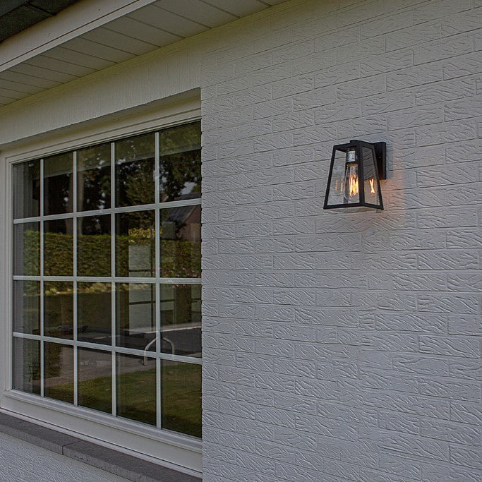 Lutec 5290903012 FIA IP44 E27 Outdoor Wall Light - Matt Black (Lamp Not Included)