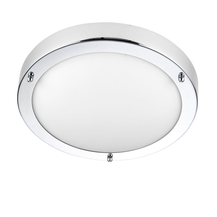 Saxby 54676 Portico LED chrome IP44 9W Chrome effect plate & frosted glass 9W LED module (SMD 5630) Cool White - westbasedirect.com
