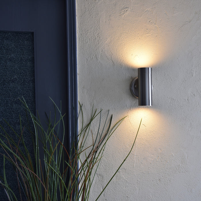 Lutec 5510801001 RADO IP44 GU10 Outdoor Up/Down Wall Light - Stainless Steel (Lamp Not Included)