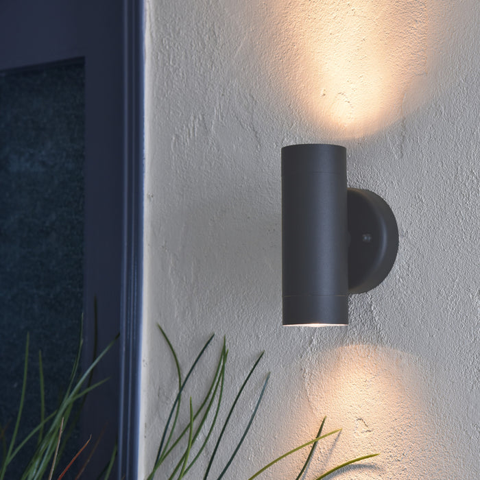 Lutec 5510801424 RADO IP44 GU10 Outdoor Up/Down Wall Light - Graphite (Lamp Not Included)