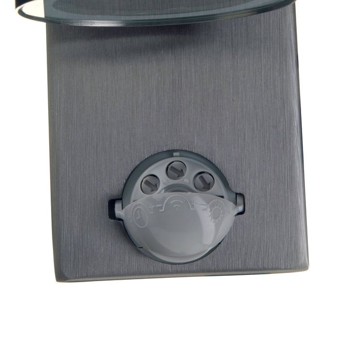 Lutec 5510809001 RADO IP44 GU10 Outdoor Up/Down Wall Light with PIR - Stainless Steel (Lamp Not Included)