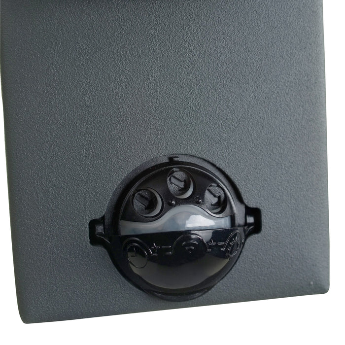Lutec 5510809424 RADO IP44 GU10 Outdoor Up/Down Wall Light with PIR - Graphite (Lamp Not Included)