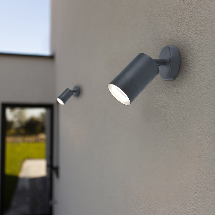 Lutec 5511020424 RADO IP44 GU10 Outdoor Adjustable Down Wall Light - Graphite (Lamp Not Included)